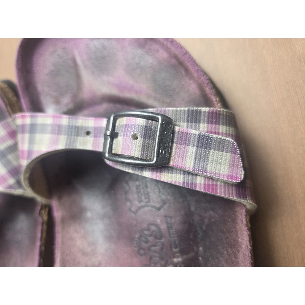 Birkenstock Birkis Size EU 40 (L6 M4) Pink Plaid Double Strap Buckle Sandal - Picture 5 of 8